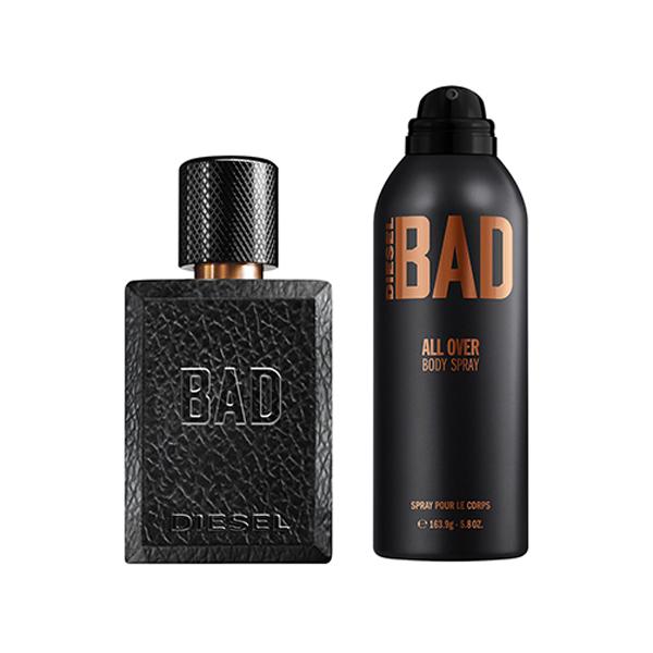 Diesel Bad Eau De Toilette 50ml + Bad All Over Body Spray 200ml 2's - Men Perfumes (Edt/Edp)