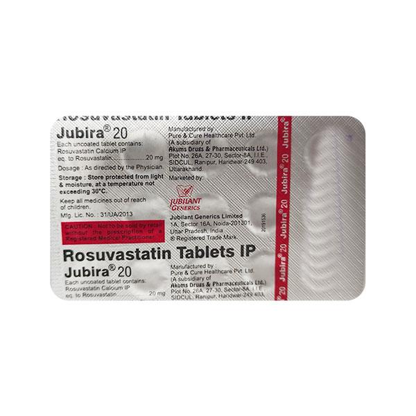 JUBIRA 20 Tablet 15's - High Cholesterol-Dys