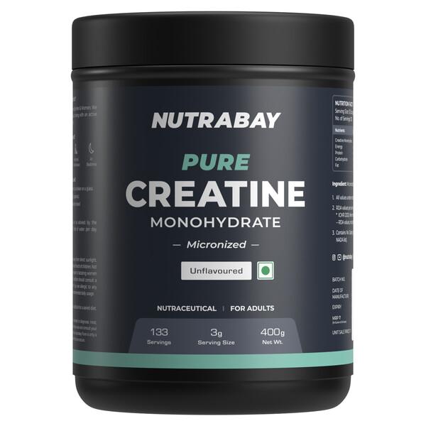 Netmeds | Nutrabay Pure Creatine Monohydrate Micronized Powder - Unflavoured 400 g