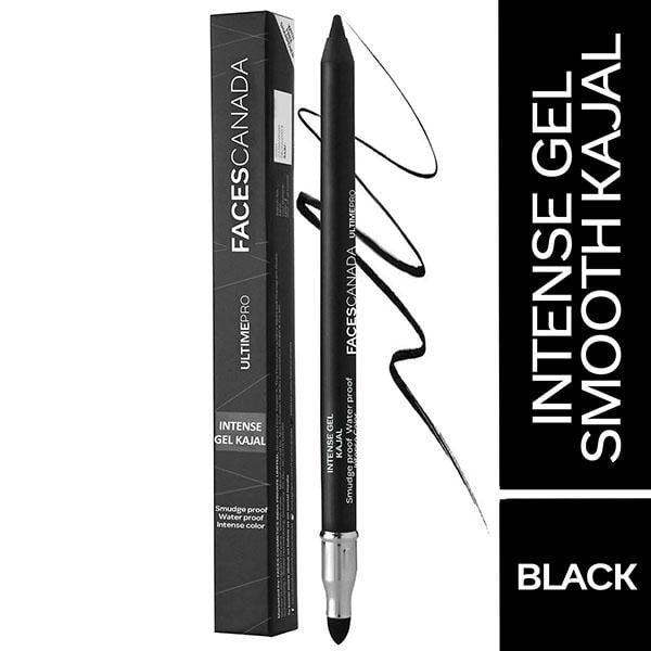 Netmeds | Faces Canada Ultime Pro Intense Gel Kajal with Smudger & Sharpener - Black, 1.2gm