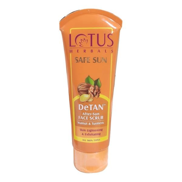 Netmeds | Lotus Herbals Safe Sun Detan Face Scrub - Walnut & Turmeric 100 gm