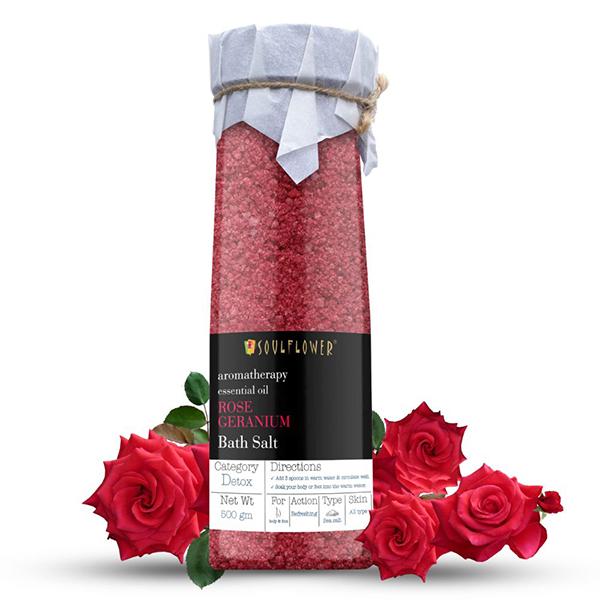 Netmeds | Souflower Rose Geranium Aroma Bath Salt 500 gm (N)
