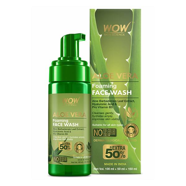 WOW Skin Science Aloe Vera Foaming Face Wash 100 ml - Face Washes