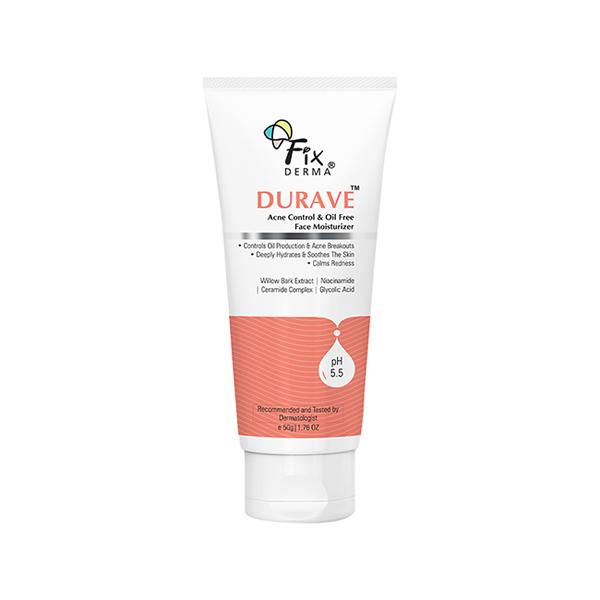 Fixderma Durave Acne Control & Oil Free Moisturizer for Face with Glycolic Acid, Moisturiser 50 gm - Face Moisturizers