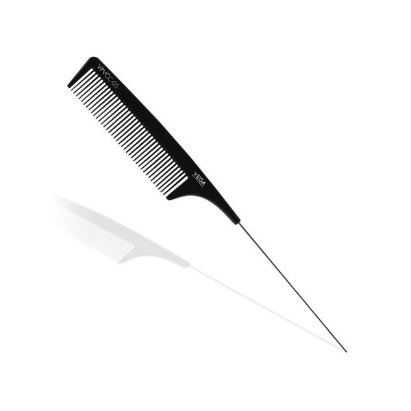 Netmeds | Vega Professional Pin Tail Comb (Carbon Anti-Static Black Line Hair Comb) (VPVCC-05) 1's