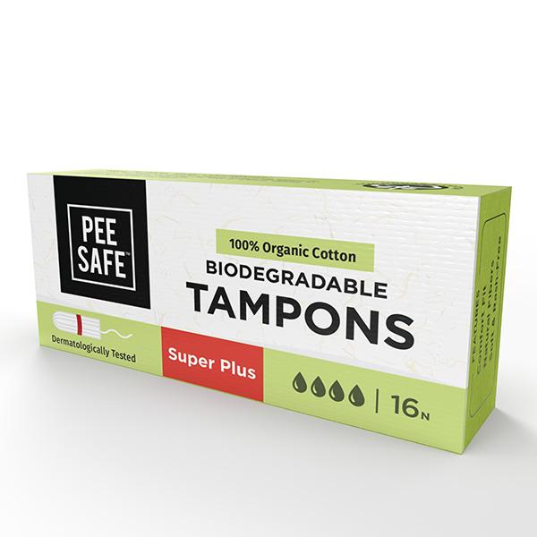 Netmeds | Pee Safe Organic Cotton Tampon (Super plus, pack of 16) 1's