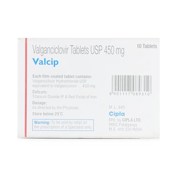 Valcip 450mg Tablet 10'S - Viral infections-Ant