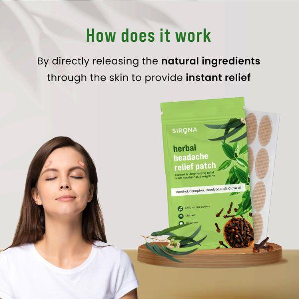 Sirona Herbal Pain Relief Patches for Headaches and Migraine (Pack of 16) 1's - Others