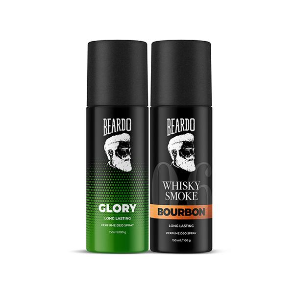 Netmeds | Beardo Glory and Whisky Smoke Bourbon Body Spray Long Lasting Deo Deodorant Spray - For Men 150 ml 2's
