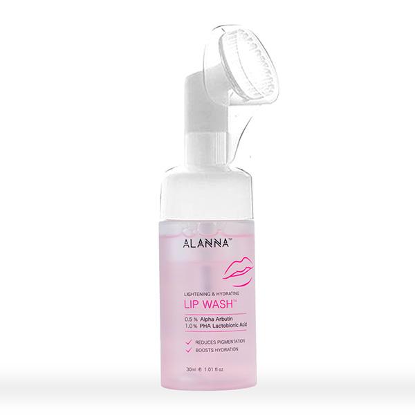 ALANNA Lightening and Hydrating Lip Wash and Lip Brush for Women 30 ml - Lip Scrubs