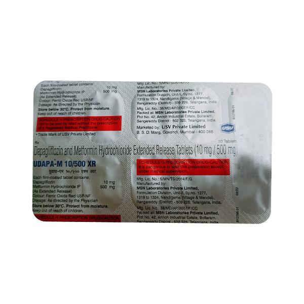 UDAPA M XR 500 Tablet 10's - Diabetes-Ant