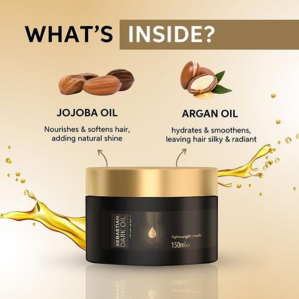 Sebastian Professional Dark Oil Lightweight Hair Mask 150 ml - Hair Masks & Packs