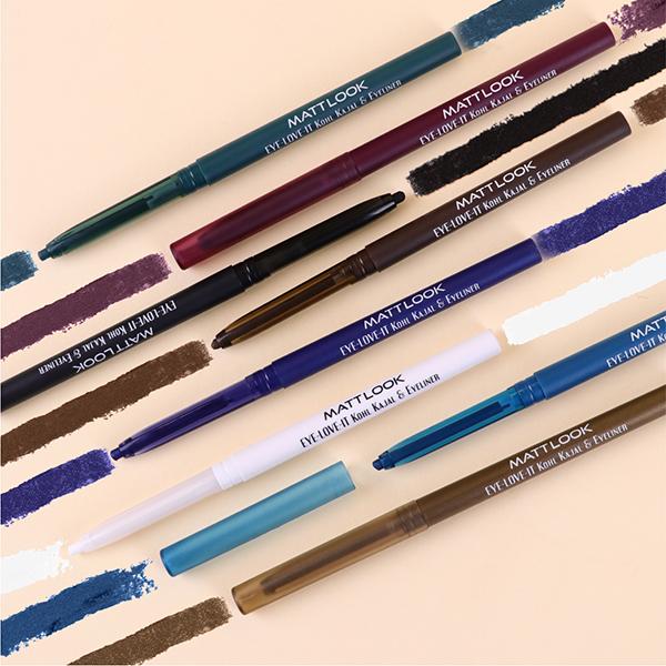 Matt Look Eye Love It Kohl Pencil Eyeliner & Kohl Kajal Golden Brown-07 0.2 gm - Eyebrow Pencils & Enhancers