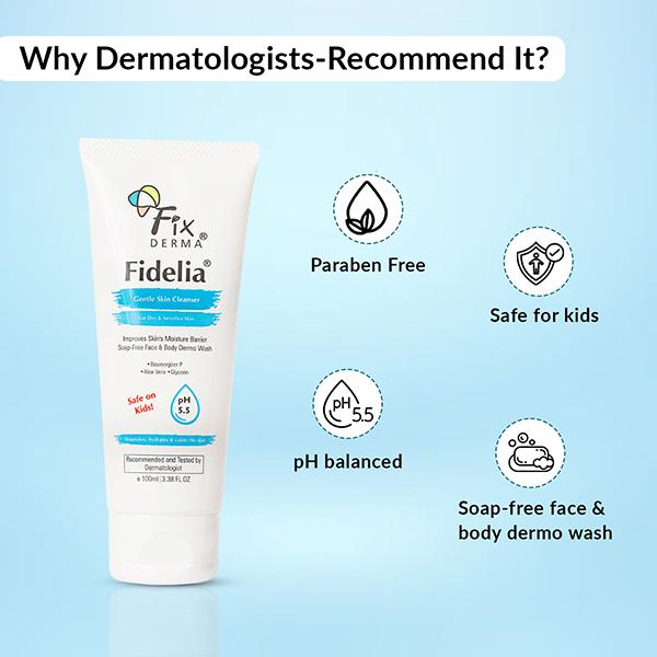 Fixderma Fidelia Gentle Skin Cleanser Face Wash for Women 100 ml - Face Wash & Cleansers