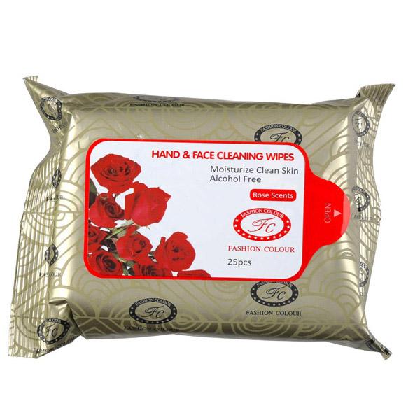 Fashion Colour Hand & Face Cleansing Wipes, Rose Scents 25's - Diapers & Wipes