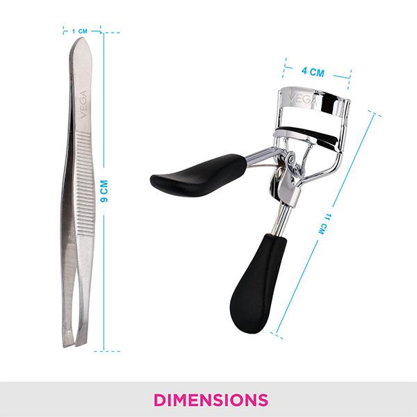 Vega Eyelash Curler and Tweezer Slant Tip (VCP-02) 2's - Tweezers