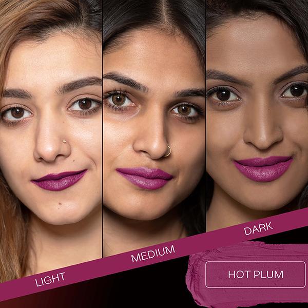 Faces Canada Festive Glam - Weightless Matte Lipstick - Hot Plum & Fuschia Wave 4.5gm each 2's - Lipsticks