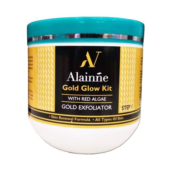 Netmeds | Alainne Gold Glow Kit with Red Algae Step1 Gold Exfoliator 500 gm