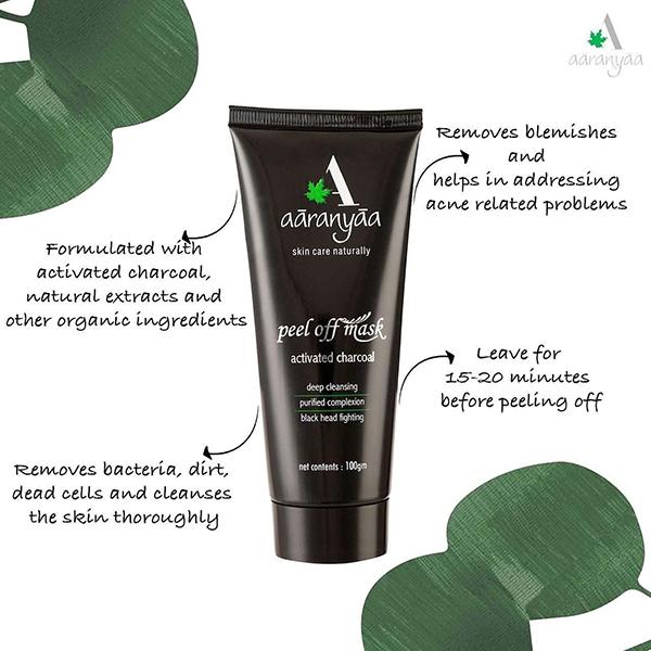 Aaranyaa Activated Charcoal Peel of Mask 100 gm - Masks & Peels