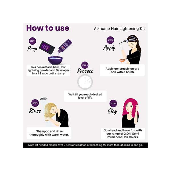 2.Oh! Semi Permanent Hair Color + Lightning Kit - Pink Combo 1's - Hair Creams