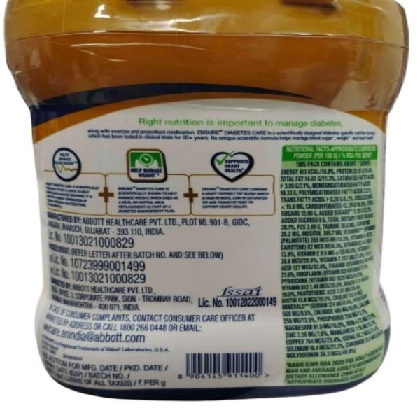 Ensure Diabetes Care Powder - Vanilla Flavour 375 gm (Pet Jar) - Diabetes (Fitness)