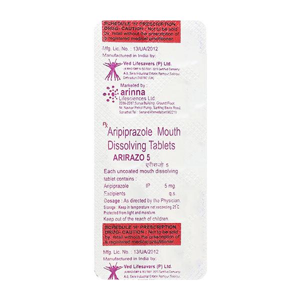 Netmeds | Arirazo 5 Mouth Dissolving Tablet 10'S