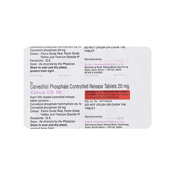 CARCA CR 20mg Tablet 15's - Hypertension-Bet