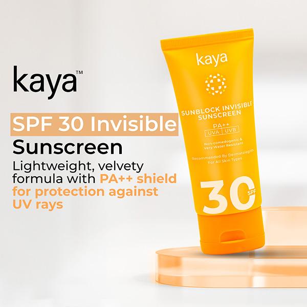 Kaya Clinic Sunblock Invisible Sunscreen Spf 30 Pa++ 50 gm - Body Sunscreen