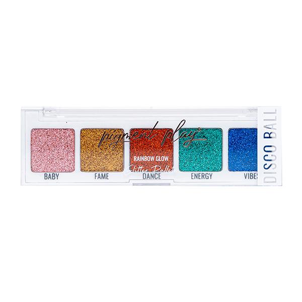 Pigment Play Max Effects Mini Rainbow Glow Glitter Palette - Disco Ball 4.5gm - Eye Shadow Palettes