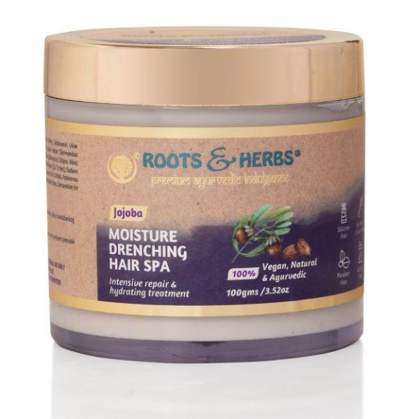 Roots & Herbs Moisture Drenching Hair Spa Powder - Jojoba 100 gm - Dry Shampoos & Conditioners