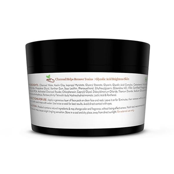 Mamaearth Charcoal Purifying Face Pack Activated Charcoal & Glycolic Acid Skin Detoxification 200 gm - Face Packs