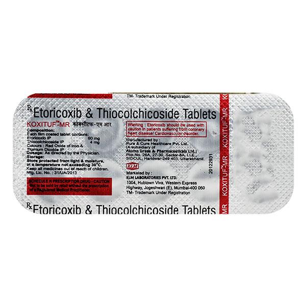KOXITUF MR Tablet 10's - Muscle Cramps/Spasticity-Mus