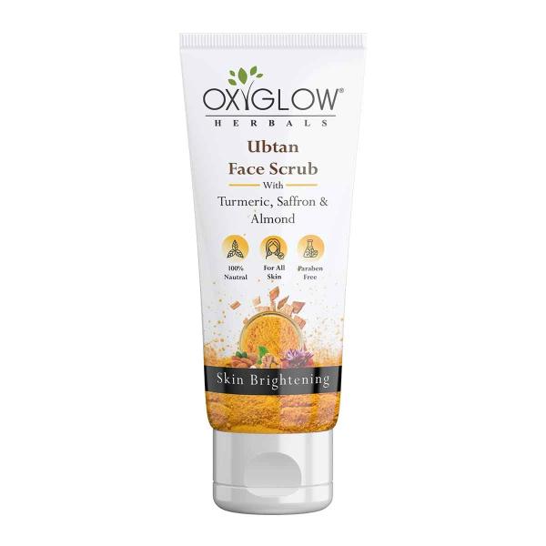 Netmeds | OxyGlow Herbals Ubtan Face Scrub With Turmeric, saffron & Almond 100 ml