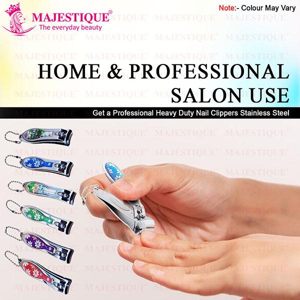 Majestique Wide Curved Nail Clipper, Professional Stainless Steel -Color May Vary 1's - Callus Shavers & Stones
