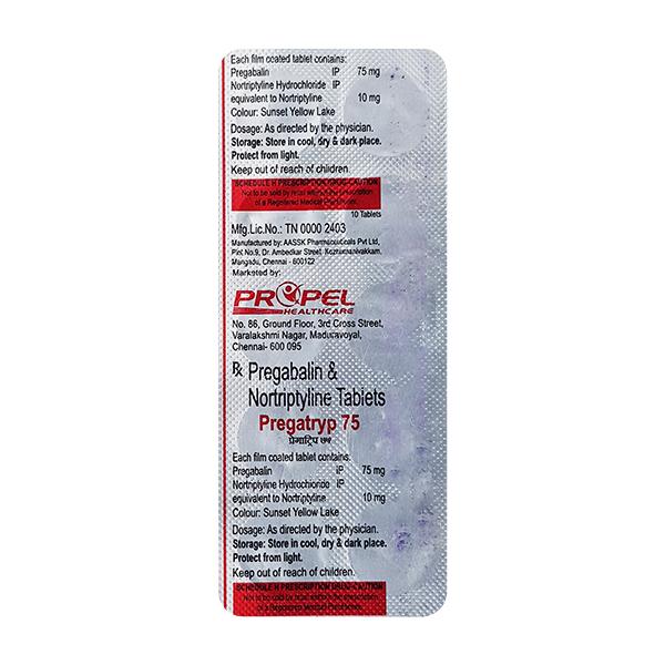 PREGATRYP 75 Tablet 10's - Neuropathic Pain-Dru