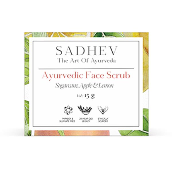 Sadhev Ayurvedic Face Scrub with Sugarcane, Apple, and Lemon 15 gm - Face Scrubs