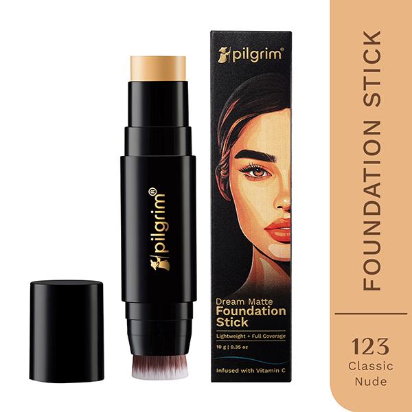 Pilgrim Classic Nude Foundation Stick, Dream Matte, Lightweight, Full Coverage with Vitamin C 10 gm - Foundation