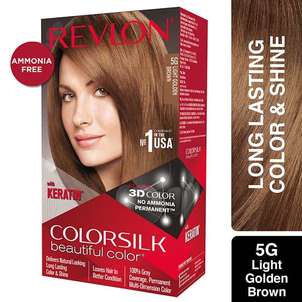 Netmeds | Revlon Colorsilk Beautiful Hair Color with Keratin - Light Golden Brown 5gm 1's