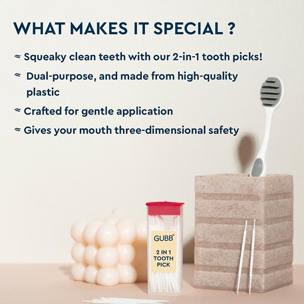 Gubb 2 In 1 Tooth Pick 50S 49 gm - Floss & Tongue Cleaners