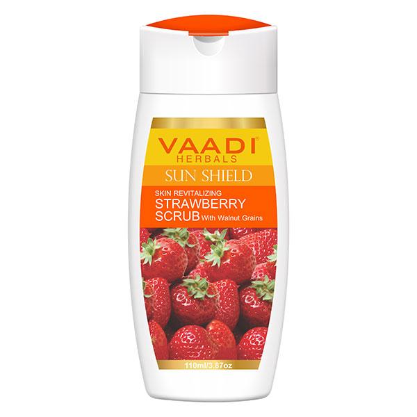 Vaadi Herbals Strawberry Scrub Lotion With Walnut Grains 110 ml - Face Scrubs