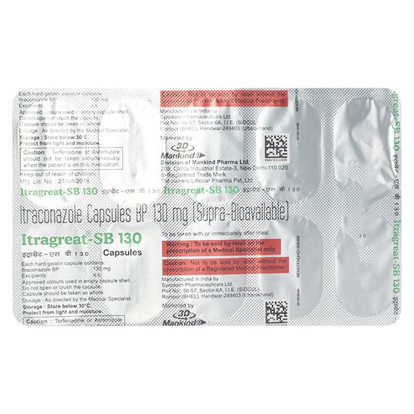 ITRAGREAT SB 130 Capsule 10's - Fungal Infections-Anf