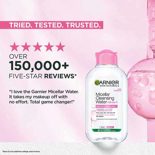 Garnier Skin Naturals, New Formula Micellar Cleansing Water All-In-1 Even For Sensitive Skin 125ml - Make Up Removers