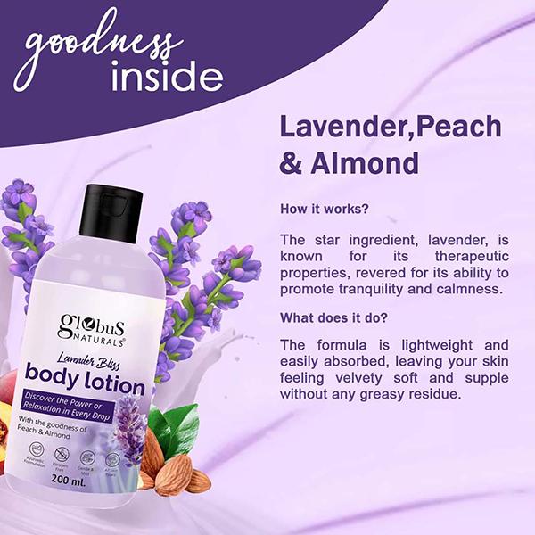 Globus Naturals Lavender Bliss Body Lotion, 200ml each 3's - Creams, Lotions & Oils