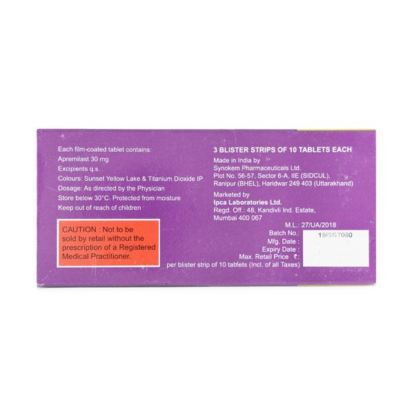 Apraize 30mg Tablet 10'S - Psoriasis/Seborrhea/Ichthyosis-Pso