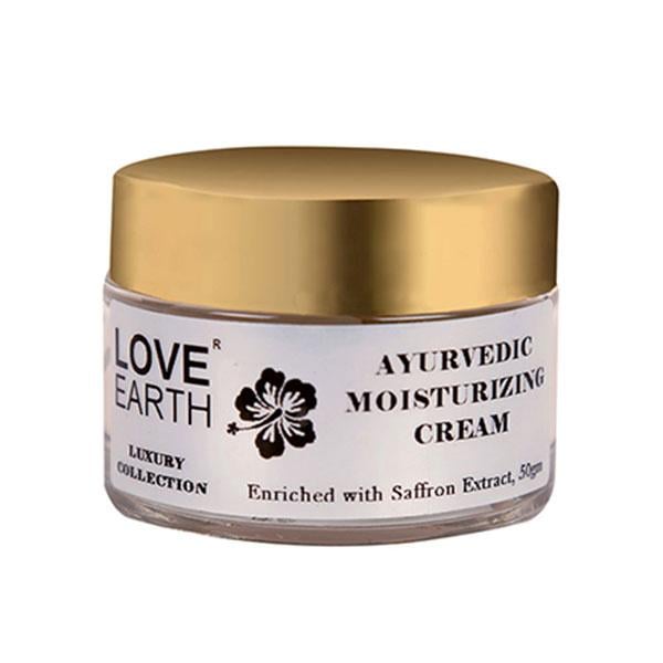 Love Earth Ayurvedic Moisturizing Cream with Saffron, Usheera, Giloy Extracts 50 gm - Face Moisturizers
