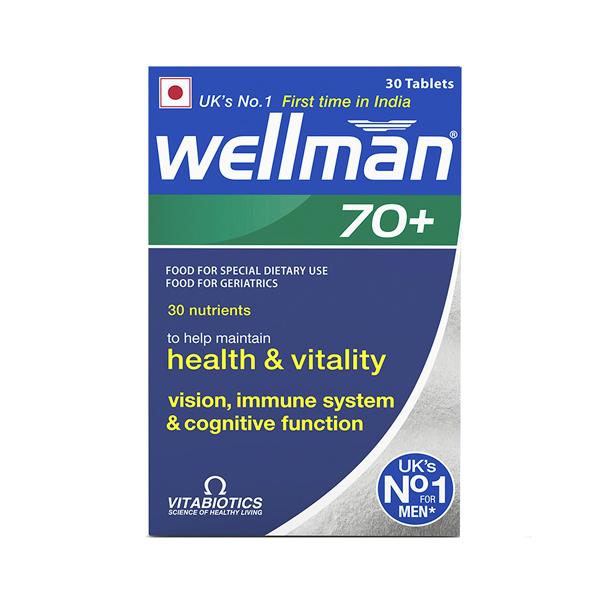 Netmeds | Wellman 70+ Multi-Vitamin Gluten Free Tablet 30's