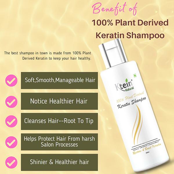 Ktein Natural 100% Plant Derived Keratin Shampoo 200 ml - Shampoos