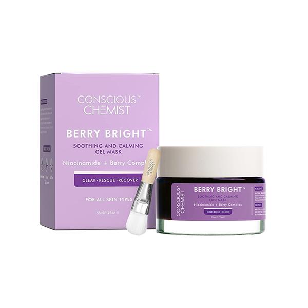 Netmeds | Conscious Chemist Berry Bright Soothing and Calming Gel Mask with Niacinamide & Berry Complex 50ml