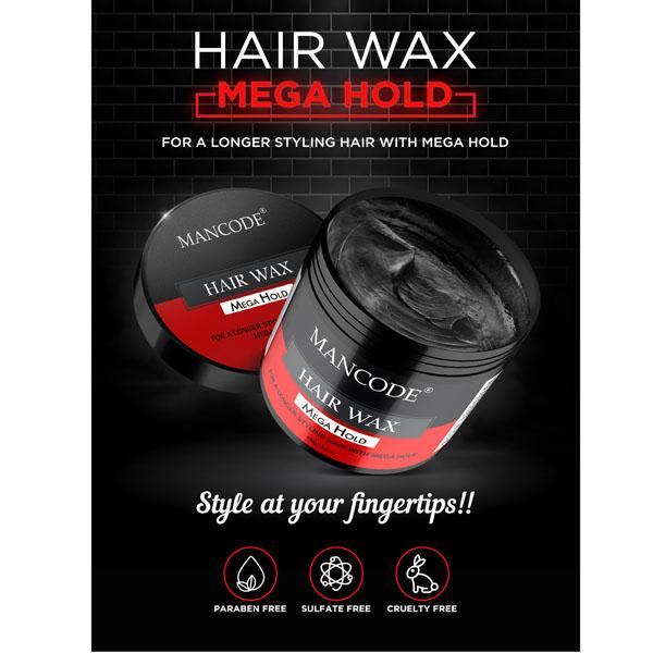 Mancode Mega Hold Hair Wax 100 gm - Hair Gels & Waxes