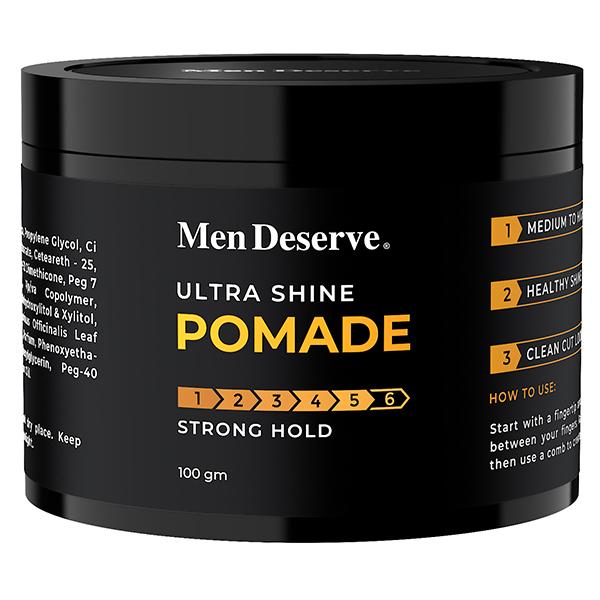 Men Deserve Ultra Shine Pomade Strong Hold 100gm - Hair Gels & Waxes
